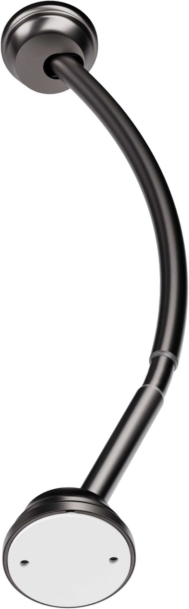 Zenna Home No Drill Curved Shower Curtain Rod, 32 - 40 Inches Adjustable Shower Rod for Small Tubs or Showers, Easy Install, Choice of No Drilling Tension or Wall Mount, Rustproof, Bronze