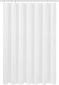N&Y HOME Fabric Shower Curtain Liner Wide and Long 78 x 78 inches, Hotel Quality, Washable, Water Repellent, White Bathroom Curtains with Grommets, 78x78