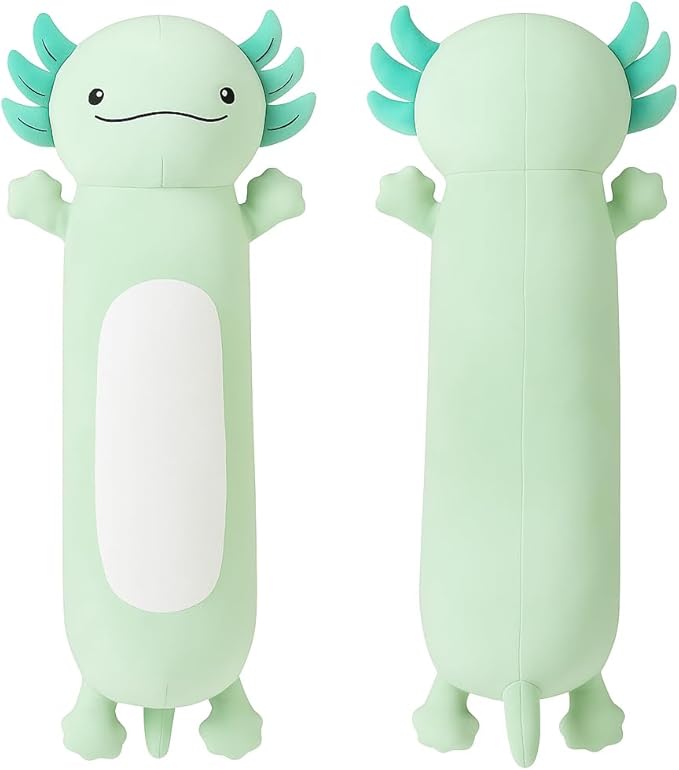 Dalmao 36" Giant Green Axolotl Stuffed Animal, Cute Soft Long Axolotl Plush Large Body Pillow Big Squishy Plushies Toy, Gift for Kids, Boys, Birthdays, Halloween, Christmas