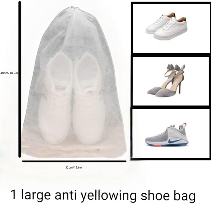 100Pcs Non-woven Fabric Storage Bag for Shoes,Bags,Clothes,12.6x18.9 Inches,White