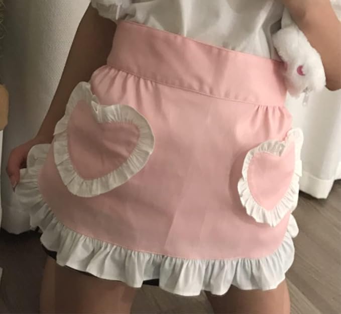 CRB Fashion Waist Apron Kitchen Cooking Restaurant Cotton Bistro Half Aprons with Pockets For Woman