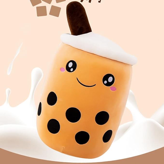 VSFNDB Cute Boba Tea Plush Stuffed Animal Toy 14 Inch Bubble Tea Kawaii Plushies Cartoon Soft Milk Tea Cup Cuddly Pillow Home Hugging Birthday for Children Kids Boys Girl Room Decor Bedtime, 14Inches