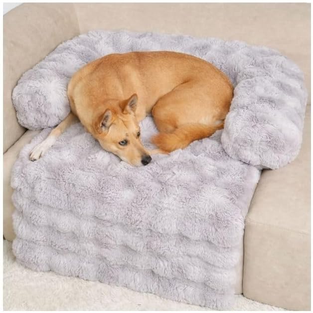 Dream Cloud Pet Sofa Bed – Washable, Waterproof, and High Comfort, Non-Slip Orthopedic Plush Dog Mat for Sofa, Car & Floor (Cookies & Cream, Small)