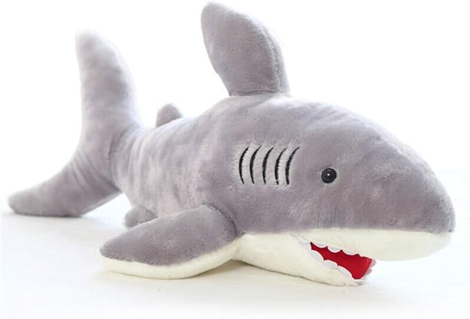 VSFNDB Stuffed Shark Animal Plush Toy 26 Inch Large Great White Animal Stuffed Plushies Super Soft Cute Cuddly Pillow Cushion Stuff Dolls Gift for Children Kid Boys Girls Room Decor Bedtime, 26Inches
