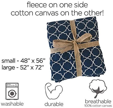 Molly Mutt Pet Blanket, 100% Cotton Canvas Top with Fleece Underside, Machine Washable, Durable and Comfortable, for Dogs and Cats, Ideal for Sofa, Couch, and Cars, No Harmful Chemicals, 48"x52"