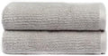 Cozy Earth Ribbed Hand Towel Set - 60% Cotton 40% Viscose from Bamboo Hand Towels - Soft & Absorbent Textured Ribbed Pattern - 2 Pack Light Grey