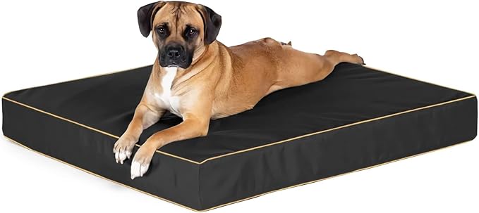 Dalema Dog Bed Cover,Waterproof Tough Plastic DIY Pet Bed Cover,Non Stick Hair Easy to Clean Rectangular Fillable Dog Bed Covers with Zipper(Black,44" L x 32" W x 4" Th,Cover Only)
