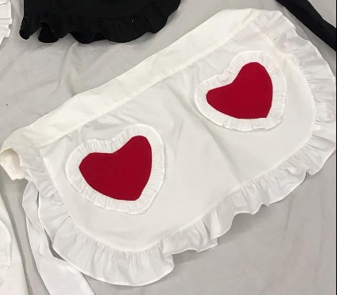 CRB Fashion Waist Apron Kitchen Cooking Restaurant Cotton Bistro Half Aprons with Pockets For Woman