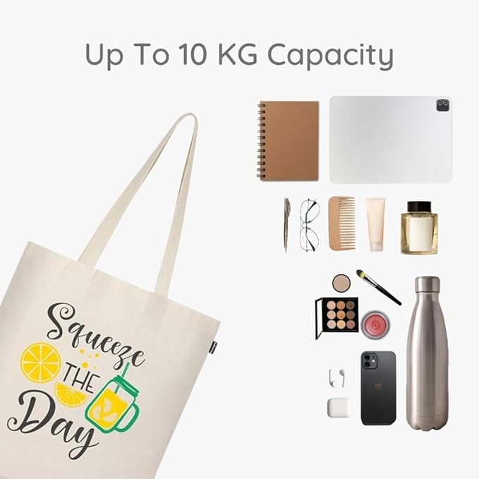 Eco Right Tote Bag for Women, Reusable Grocery Bag, Canvas Tote Bag for Shopping, Cotton Bag for Daily Use, Gifts for Women
