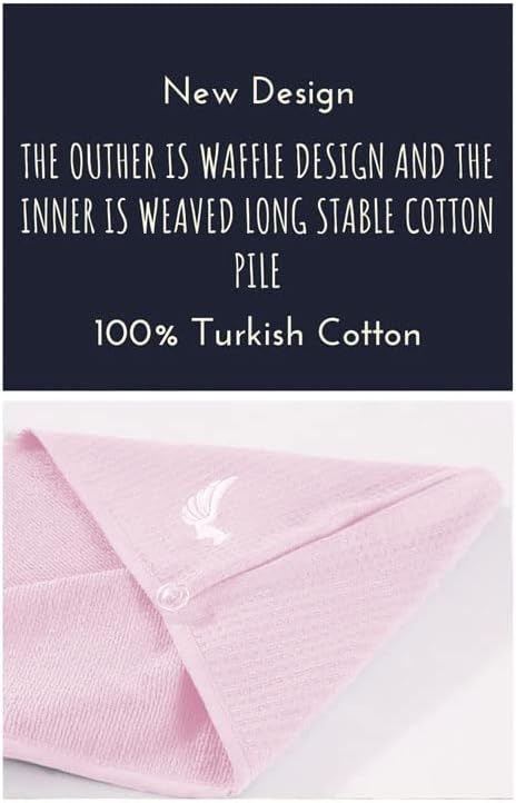 SELARUS 100% Turkish Cotton Hair Towel Wrap for Women,Non Microfiber,400-GSM(Grams per Square Metre),AntiFrizz,Hair Plop Waffle Towels for Curly,Long&Thick Hairs,Turban Head Wrap,1Pack10x26inc