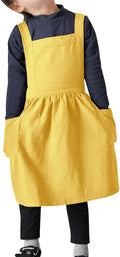 ODIZLI Frill Apron for Women Cotton Cross Back Vintage Ruffle Apron for Garden Cooking Aprons