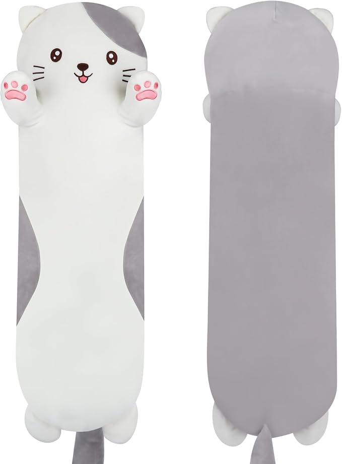Dalmao 44 inch Giant Cat Stuffed Long Body Pillow, Jumbo Cat Stuffed Animal, Soft Plush Toy Cuddle Plushies Gift for Kids Boys Girls Birthday