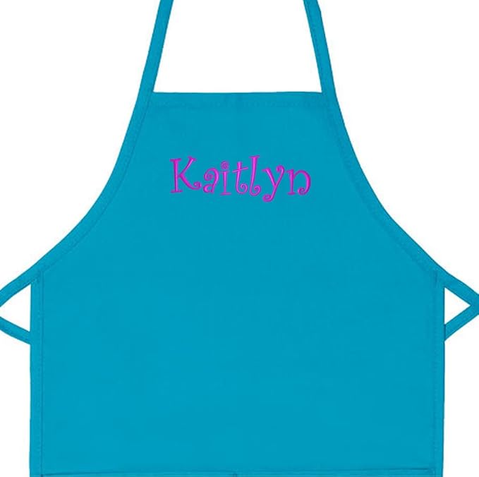 Made in USA Personalized Embroidered Premium Child Apron for Kids Girls Boys Fun Kitchen Chef Gift