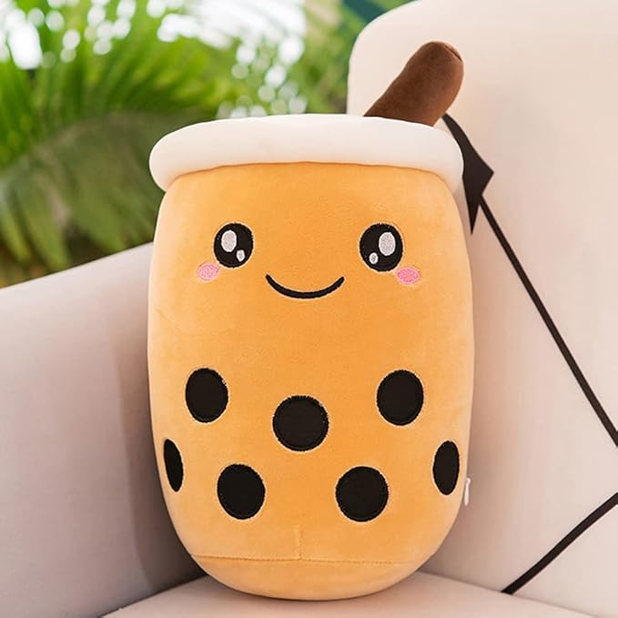 VSFNDB Cute Boba Tea Plush Stuffed Animal Toy 14 Inch Bubble Tea Kawaii Plushies Cartoon Soft Milk Tea Cup Cuddly Pillow Home Hugging Birthday for Children Kids Boys Girl Room Decor Bedtime, 14Inches