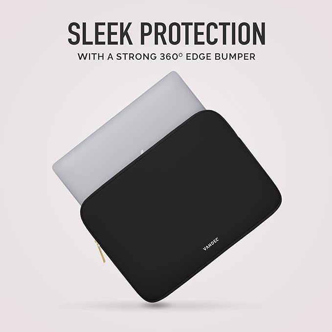 Vandel MacBook Air 13 inch Laptop Sleeve, Fits 13-13.3 inch Laptops: Neoprene MacBook Air & Pro Case, Chromebook, HP Soft Cover | Thin Computer Carrying Bag, Black Mac (M1 & M2) Pouch