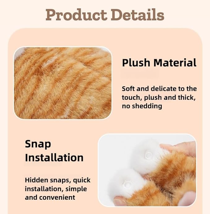 WASTROYAL Cute Cat Car Tissue Box Cover with Plush Doll, Hanging Vehicle Interior Organizer, Adorable Auto Decoration & Practical Accessory (Pink)