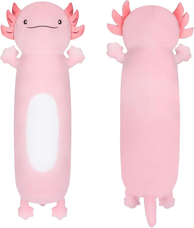 Dalmao 36" Giant Pink Axolotl Stuffed Animal, Cute Soft Long Axolotl Plush Large Body Pillow Big Squishy Plushies Toy, Gift for Kids, Boys, Birthdays
