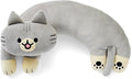 Furvana U-Shaped Cat Plush Pillow, Cute Plushies, 20" - Ultrasoft Cat Stuffed Animal, Birtday Gift (Grey)
