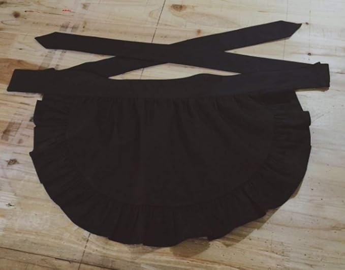 CRB Fashion Waist Apron Kitchen Cooking Restaurant Cotton Bistro Half Aprons with Pockets For Woman