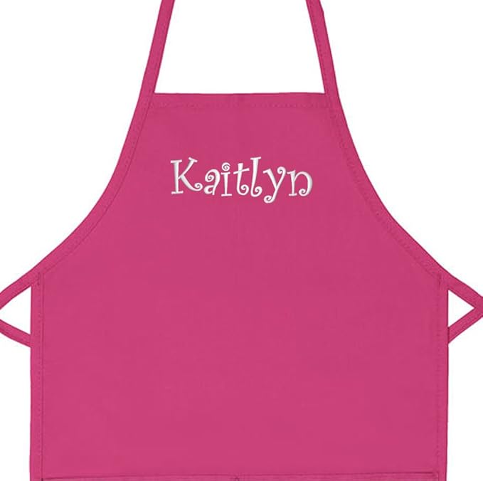 Made in USA Personalized Embroidered Premium Child Apron for Kids Girls Boys Fun Kitchen Chef Gift