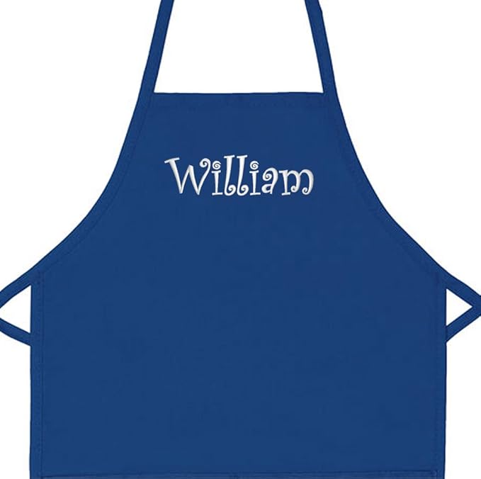 Made in USA Personalized Embroidered Premium Child Apron for Kids Girls Boys Fun Kitchen Chef Gift
