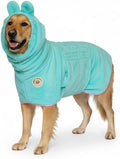 DERPYCHAPPY Premium Dog Towel Robe & Dog Bathrobe for Drying Dogs Made in Korea | Super Absorbent Quick & Adjustable Microfiber Bath Towel for Cats & Puppy Robes After Bath | Soft Warm Coat (Mint,XL)