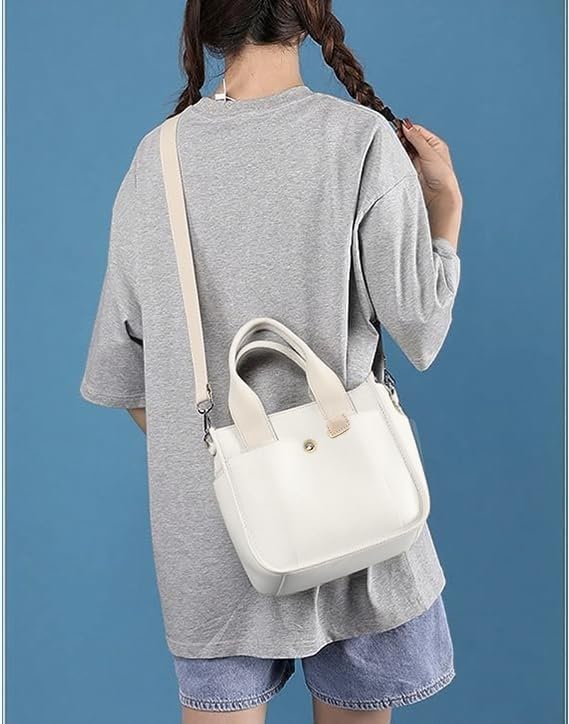 Small Canvas Tote Bag with Zipper, Canvas Multi-Pocket Crossbody Bag Purse Top Handle Satchel Handbags
