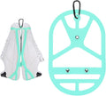 TIXIPEM Shoe Holster for Backpack [1SET] - Elastic Silicone Footwear Holder with Clip Use for Travel & Outdoors & Sports - [Cyan-Blue-L] Hang Extra Shoes Cleats Boots