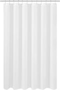 N&Y HOME Longer Shower Curtain Liner Fabric 72 x 75 inches, Hotel Quality, Washable, White Spa Bathroom Curtains with Grommets, 72x75