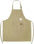 Vinchef New Soft Canvas Apron, Adjustable Neck Strap, Large Pocket, Unisex Kitchen Apron, Cooking Aprons for Women and Men