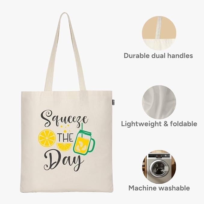 Eco Right Tote Bag for Women, Reusable Grocery Bag, Canvas Tote Bag for Shopping, Cotton Bag for Daily Use, Gifts for Women