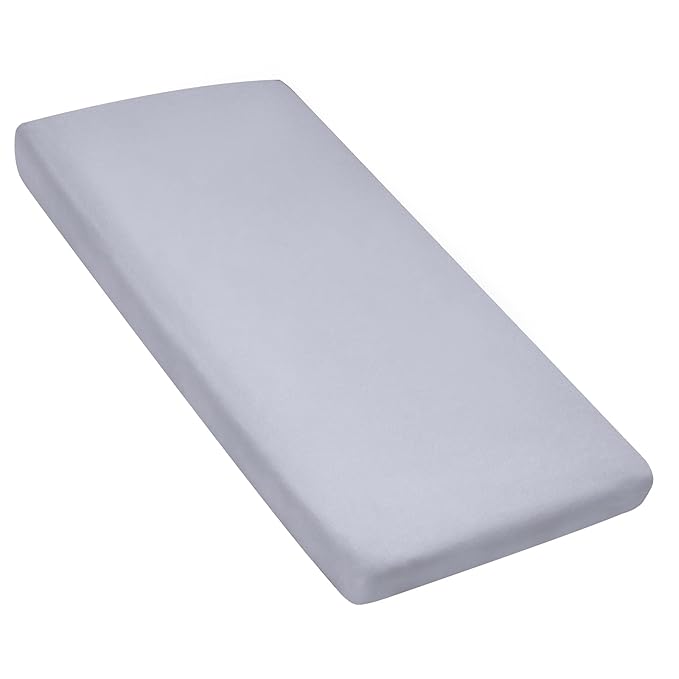 Nap Mat Sheet 2 Pack, 24" x 48" x 4" Fitted Elastic Corners Preschool Day Care Rest Nap Mat Cover, Soft & Breathable Baby Sheets for Regalo My Cot Portable Toddler Bed and Joovy Travel Cot, Gray