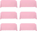 BRILLMAX 6 Pack Pink Tablecloths for 8 Foot Rectangle Tables 90 x 156 Inch - 8ft Rectangular Bulk Linen Polyester Fabric Washable Cloth Cover for Wedding Reception Banquet Birthday Party