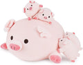 Achwishap 5PCS Pig Family,Pig Stuffed Animal Mommy with 4 Pig Babies Plush,Cute Pig Plush Pillow Cushion Doll,Kawaii Pig Plush Toy Hugging Pillow for Kid Birthday Gift Adult Valentines(16” Pig Family)
