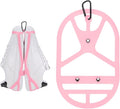TIXIPEM Shoe Holster for Backpack [1SET] - Elastic Silicone Footwear Holder with Clip Use for Travel & Outdoors & Sports - [Pink-XL] Hang Extra Shoes Cleats Boots