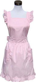 Hyzrz Cute Lovely Cotton Retro Kitchen Cooking Aprons for Women Girls Vintage Baking Apron with Pockets for Mother Gift
