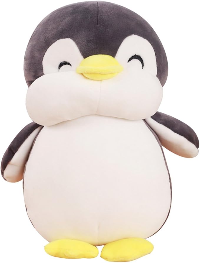 VSFNDB Stuffed Penguin Animal Plush Toy 12 Inch Gray Animal Stuffed Plushies Super Soft Cute Cuddly Pillow Cushion Stuff Dolls Birthday Gifts for Children Kids Boys Girls Room Decor Bedtime, 12Inches