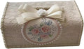Tissue Cover Holder Fabric Art Cute Tissue Box Cover Dispenser Napkin Organizer for Bathroom Bedroom Office and Car (A - Apricot Color)