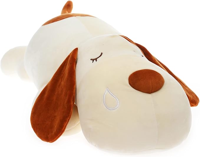 ERDAO Dog Plush Pillow, Soft Stuffed Animals Toy Dog Plushie Body Pillow Gifts for Kids Girls Boys (Brown, 17.7 inch)