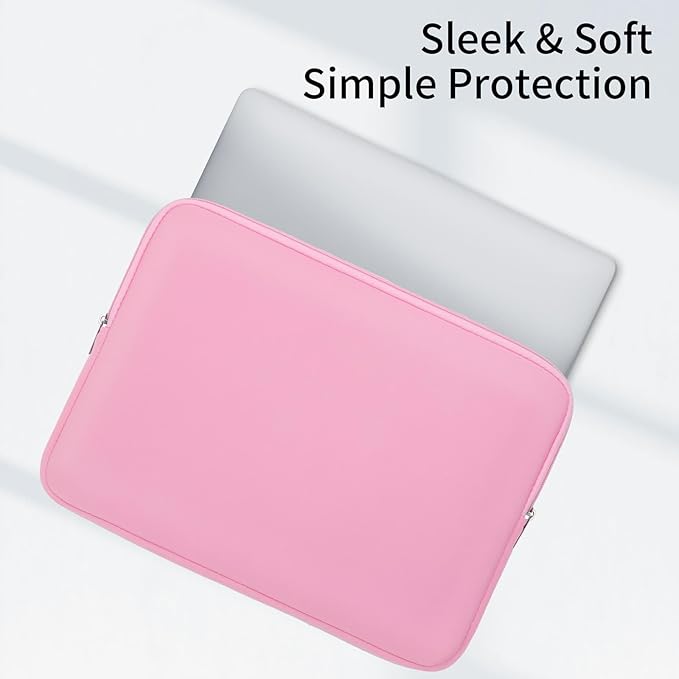 RAINYEAR 13 Inch Laptop Sleeve Case with Accessories Pouch, Compatible with 13.3" MacBook Air/Pro M1 M2 M3 M4 A3240 A3113 A2681 A2337 A1932 A2179 A2338 A1706 A1708 A2159 (Pink, Upgraded Version)