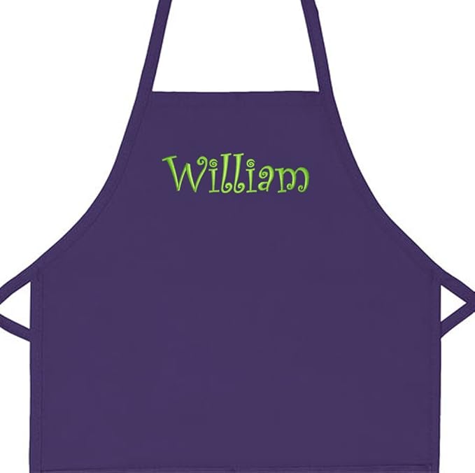 Made in USA Personalized Embroidered Premium Child Apron for Kids Girls Boys Fun Kitchen Chef Gift