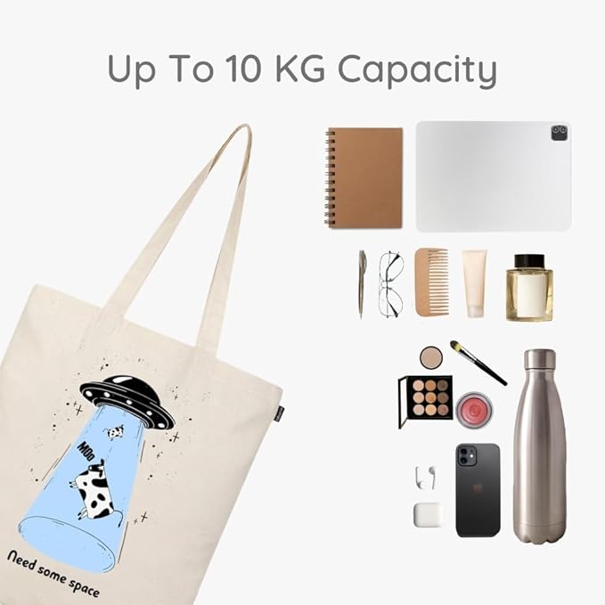 Eco Right Tote Bag for Women, Reusable Grocery Bag, Canvas Tote Bag for Shopping, Cotton Bag for Daily Use, Gifts for Women