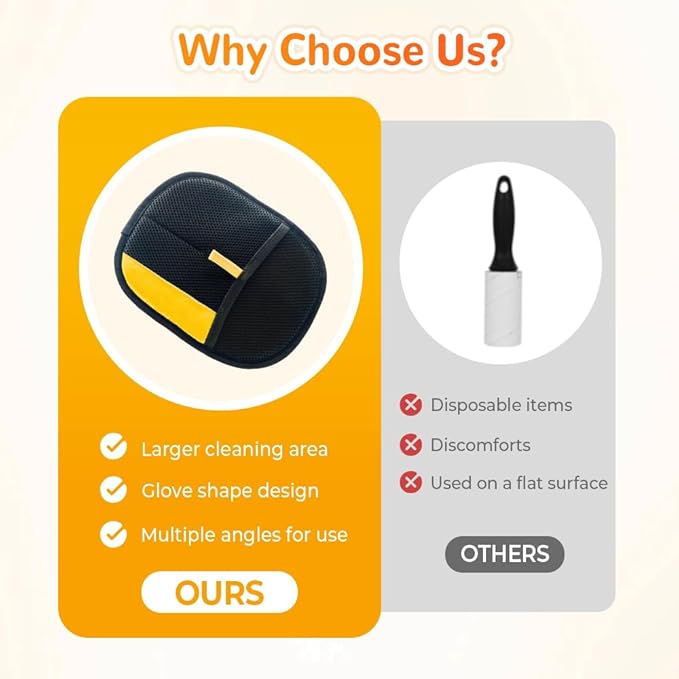 Fiopet 2025 Upgrade Pet Hair Remover Electrostatic Gloves, Reusable Pet Hair Removal Glove for Cats & Dogs, Premium Cat & Dog Hair Remover Mitt for Couch Furniture Carpet Car Seat (3)