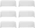 BRILLMAX 6 Pack White Tablecloths for 8 Foot Rectangle Tables 90 x 156 Inch - 8ft Rectangular Bulk Linen Polyester Fabric Washable Cloth Cover for Wedding Reception Banquet Birthday Party