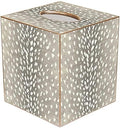 TB8815-Tissue Box Cover Tissue Holder Square Cube Paper Mache Decorative Animal Print Antelope Taupe