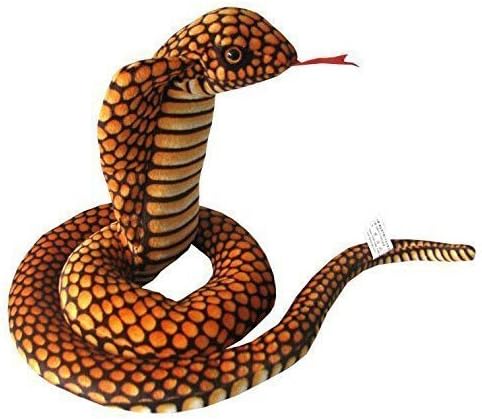 VSFNDB Stuffed Cobra Snake Animal Plush Toy 44 Inches Realistic Long Qamra The Queen Cobra Animal Stuffed Plushies Naja Nivea Cape Cobra Python Stuff Dolls Gift for Children Kids Boys Girls, 44Inches