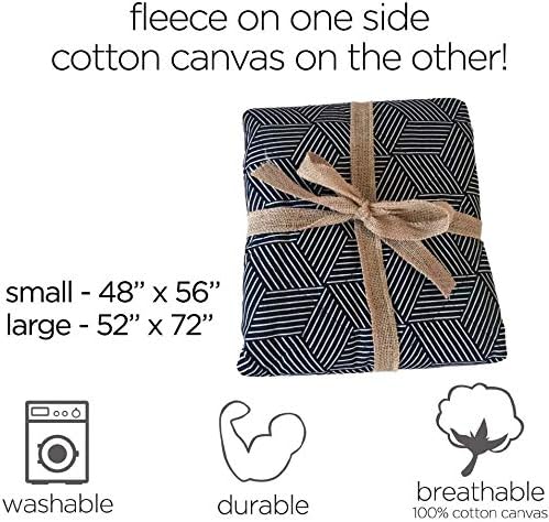 Molly Mutt Pet Blanket, 100% Cotton Canvas Top with Fleece Underside, Machine Washable, Durable and Comfortable, for Dogs and Cats, Ideal for Sofa, Couch, and Cars, No Harmful Chemicals, 48"x56"