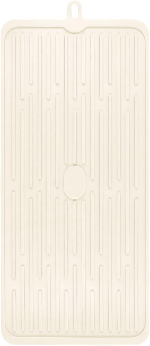 Dahaiwua Waterproof Pet Placemat,Feeding Mats,Non Slipping Cat Food Mats,Cat Food Mats for Floor with Lip,Dog Food Mat-Beige