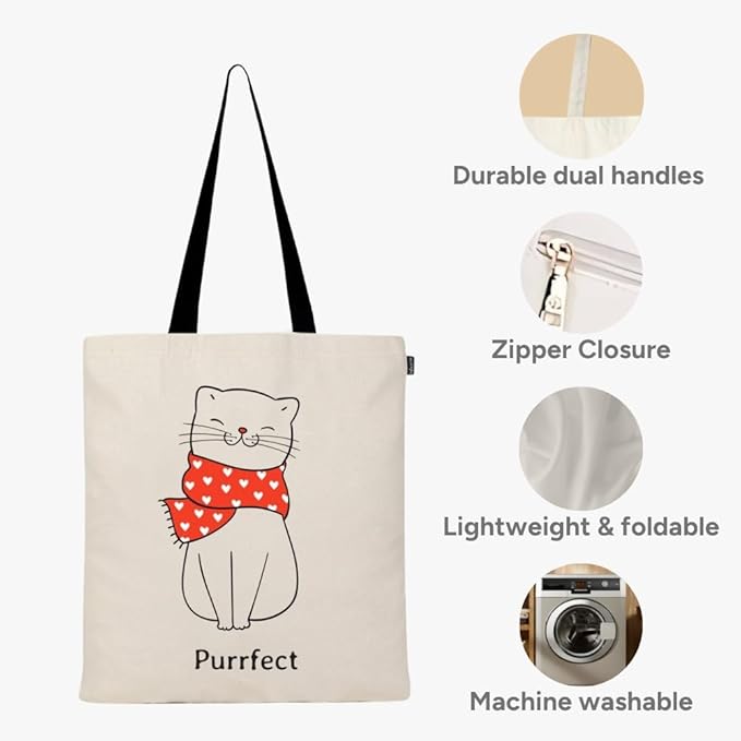 Eco Right Tote Bag for Women, Reusable Grocery Bag, Canvas Tote Bag for Shopping, Cotton Bag for Daily Use, Gifts for Women