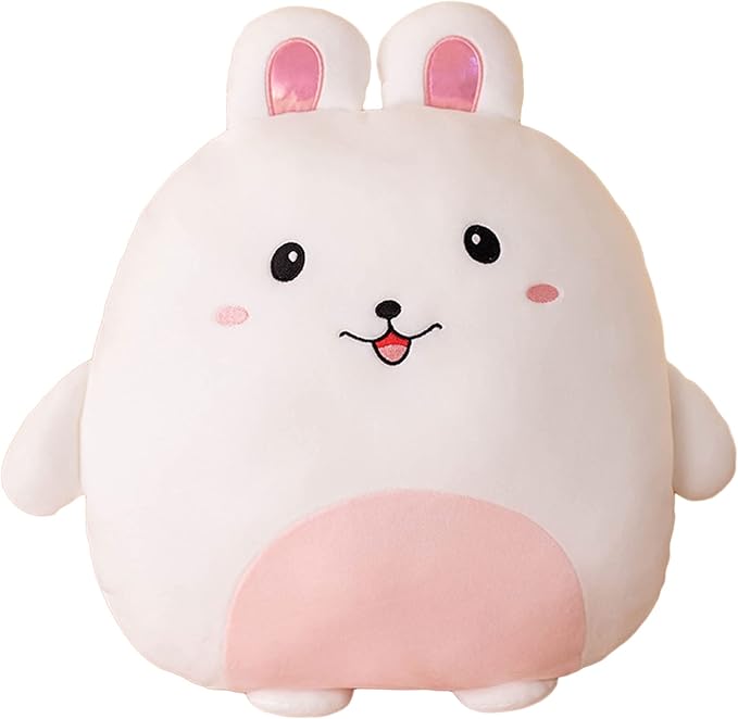 lannery Bunny Plush Pillow, Kawaii Bunny Stuffed Animal Toy Cartoon Rabbit Plushies Hugging Pillow Toys Gifts for Room Decor Birthday Valentine Day, 16 inch